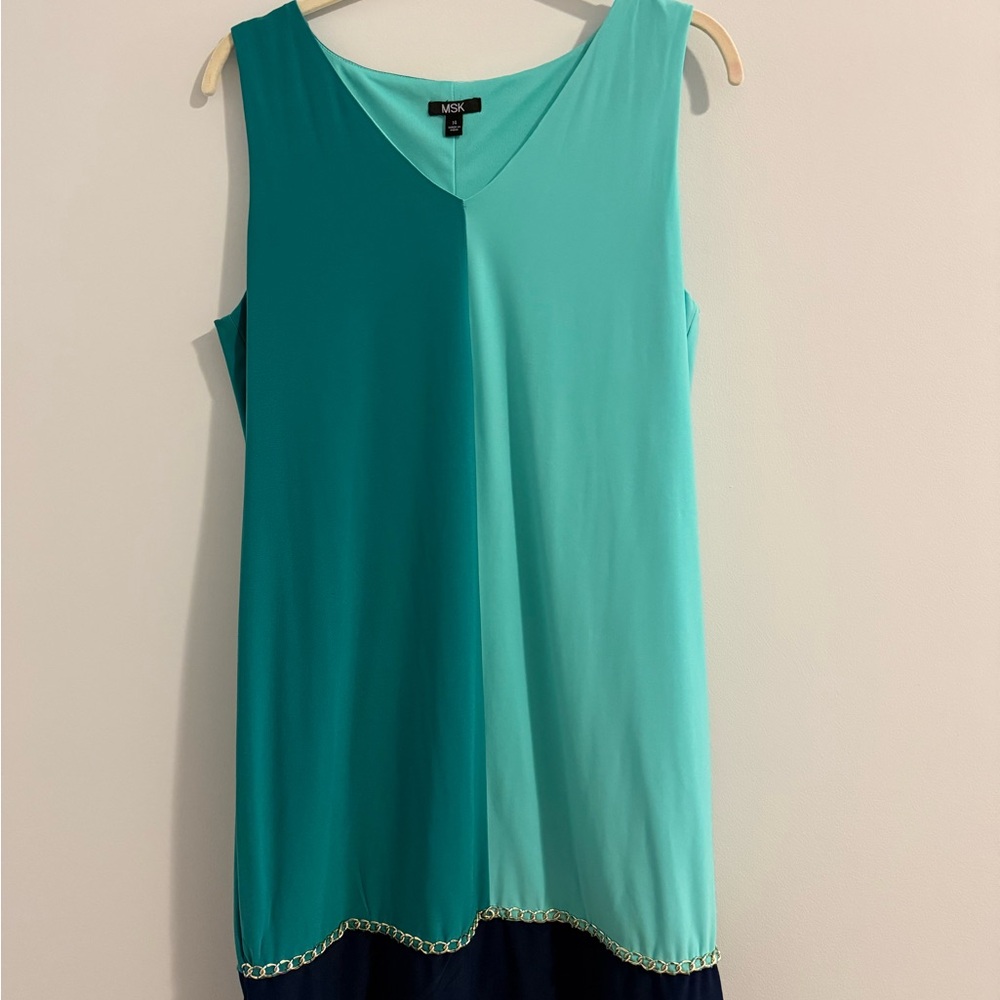 MSK Women's Teal Sleeveless dress